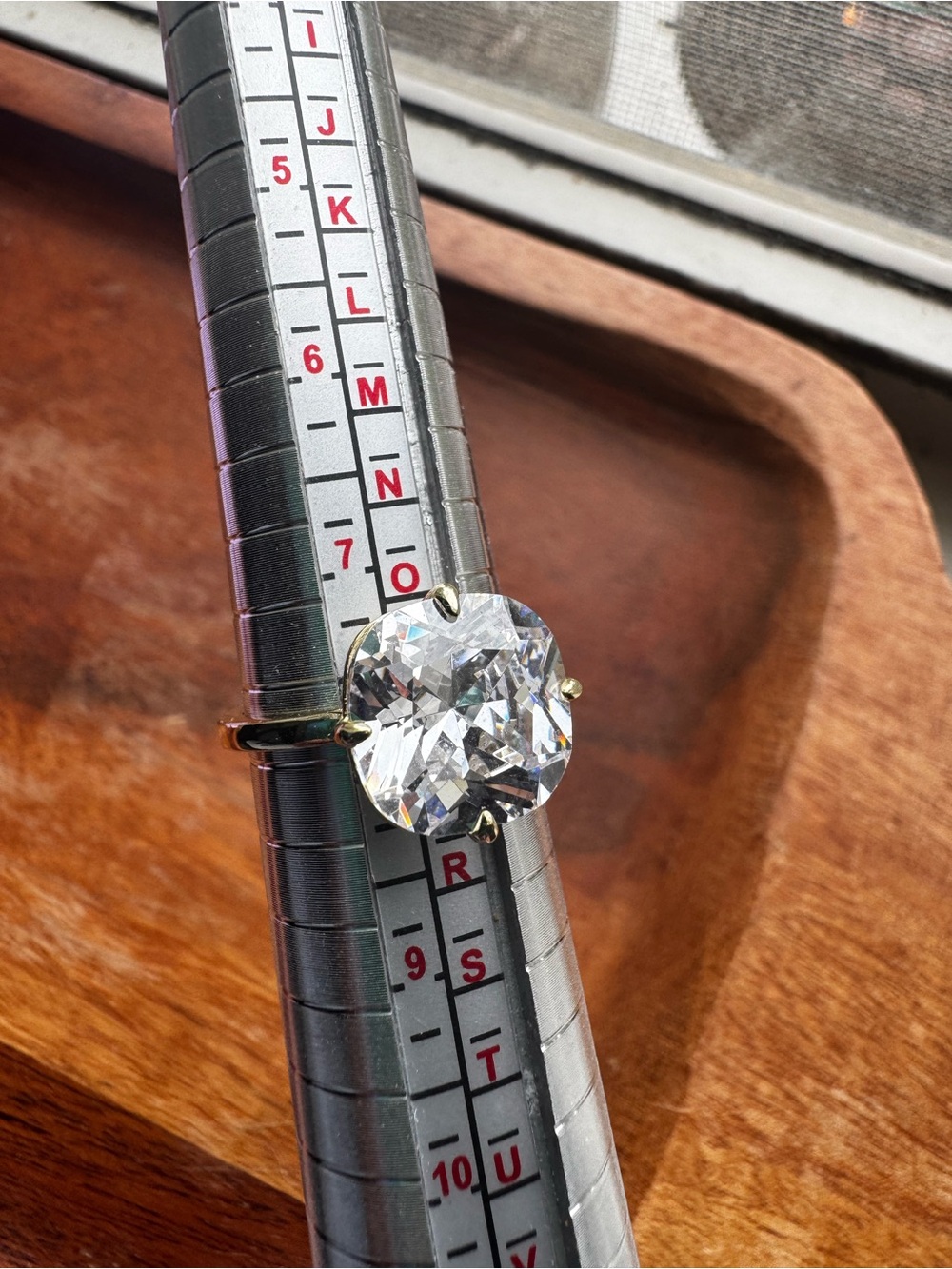 Melinda Maria Stunning Statement Ring Sz 8 white gold & Diamonette solitaire New